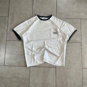 PacSun Land Rover White Ringer Graphic Pocket Tee Shirt SH0533